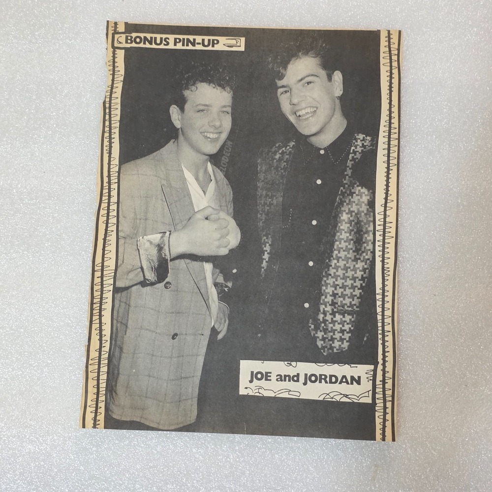 Joey McIntyre Jordan Knight B&W NKOTB vintage poster clipping 8x10 1980s